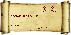 Komor Katalin névjegykártya